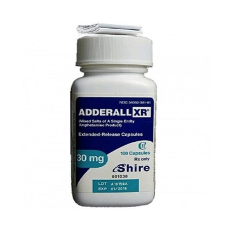 Adderall XR — Kapsler (10-30 mg) med to-tone perler (halv IR, halv forsinket)
