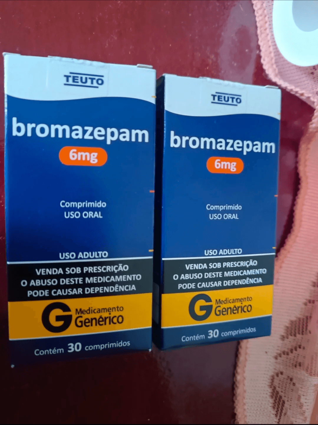 Bromazepam (Lexotan 6 mg) — Rosa/røde eller hvite tabletter (3/6 mg), «Lexotanil 6»
