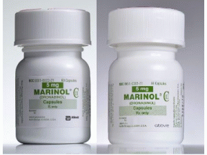 Dronabinol (Marinol) — Soft gelatin kapsler (2,5/5/10 mg) i amberflasker