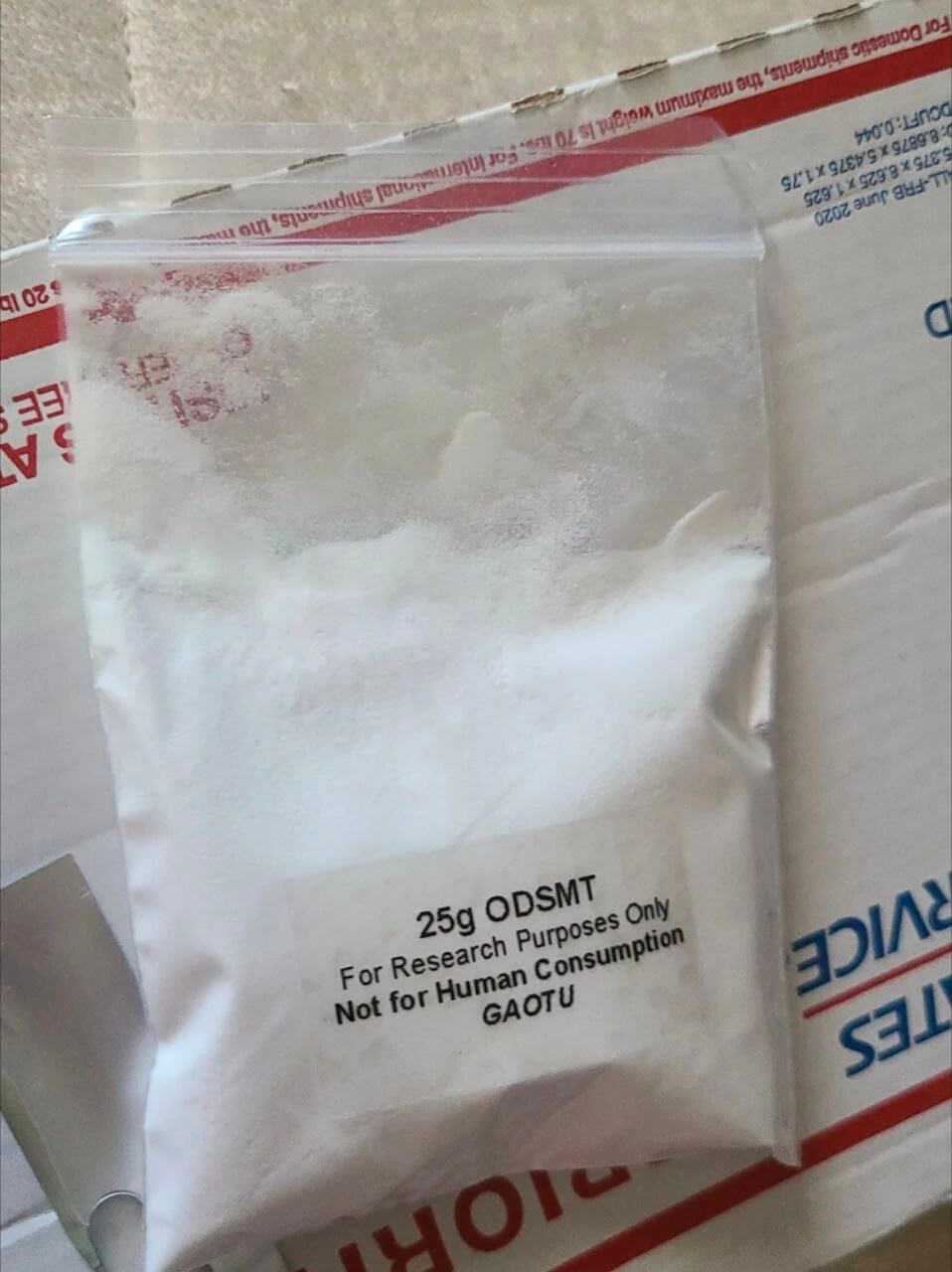 O-Desmethyltramadol (O-DSMT) — White crystalline powder, sold online as a 'research chemical'; pressed into pills or dissolved for liquid dosing