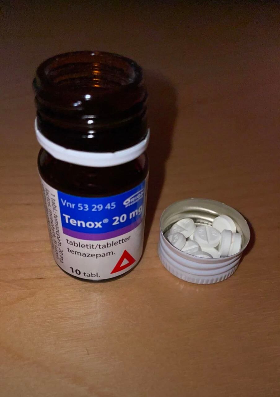 Temazepam (Restoril / Normison) — Gélatine capsules 7.5–30 mg (les célèbres œufs jaunes / bleus du Royaume-Uni); comprimés